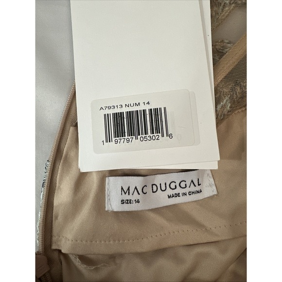 NWT $798 Mac Duggal [ 14 ] 79313 Embroidered Spaghetti Strap Trumpet Gown #J1687 - Picture 4 of 14